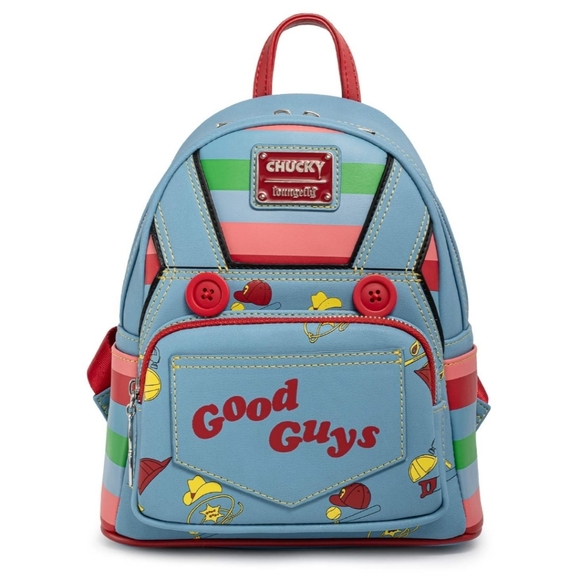 Loungefly Handbags - 🔪 NEW Loungefly Chucky Good Guys blue overalls mini backpack purse bag
